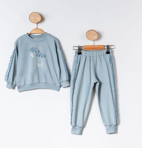 Baby Girls Petal Flower Frilly Trim Lounge Wear Set  (9-24M)