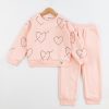 60356 pink Girls Heart Print Tracksuit (2-5Y)