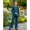 lw green Girls Two Piece Woolly Frilly Shoulder Lounge Wear Set with Purse (4-14Y)