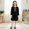 pearl dress black Girls Knitted Pearl Diamante Dress (4-12Y)