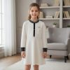 pearl dress white Girls Knitted Pearl Diamante Dress (4-12Y)