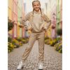 sequin beige Girls Two Piece Sequin Velvet Hooded Co-Ord Set (4-14Y)