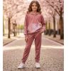 sequin pink Girls Two Piece Sequin Velvet Hooded Co-Ord Set (4-14Y)