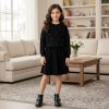 skirt black Girls Knitted Diamante Jumper & Skirt Set (4-12Y)