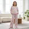 zebra pink Girls Knitted Zebra Print Lounge Wear Set (4-12Y)