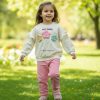 17366 pink Girls Two Piece Frilly Floral Tracksuit (3-6Y)
