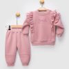 2482 plum Baby Girls Two Piece Frilly "Smile" Tracksuit (6-24M)