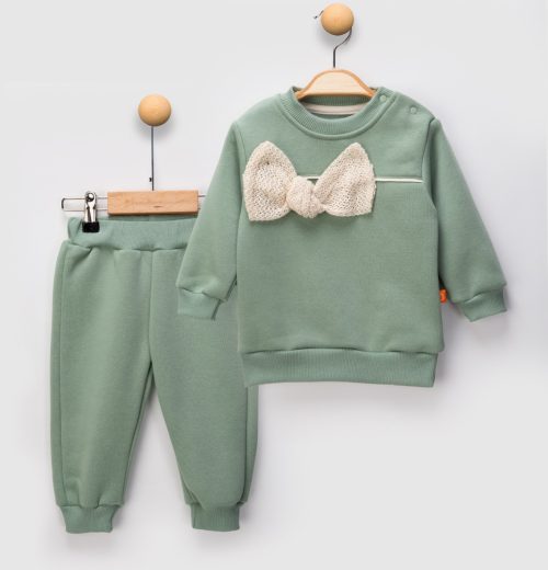 Baby Girls Two Piece Bow Tracksuit (6-24M)
