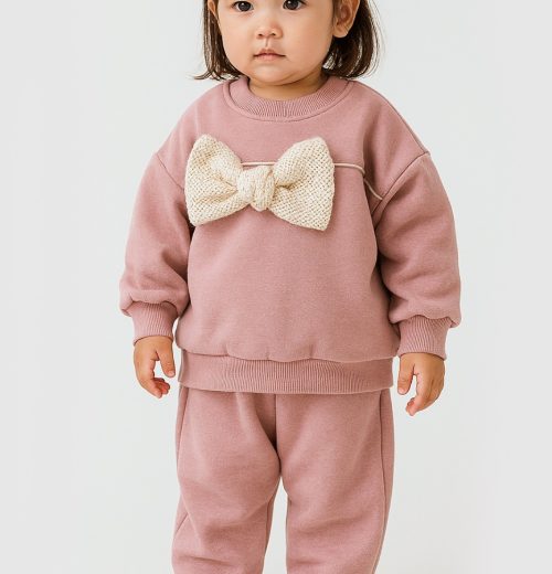 Baby Girls Two Piece Bow Tracksuit (6-24M)