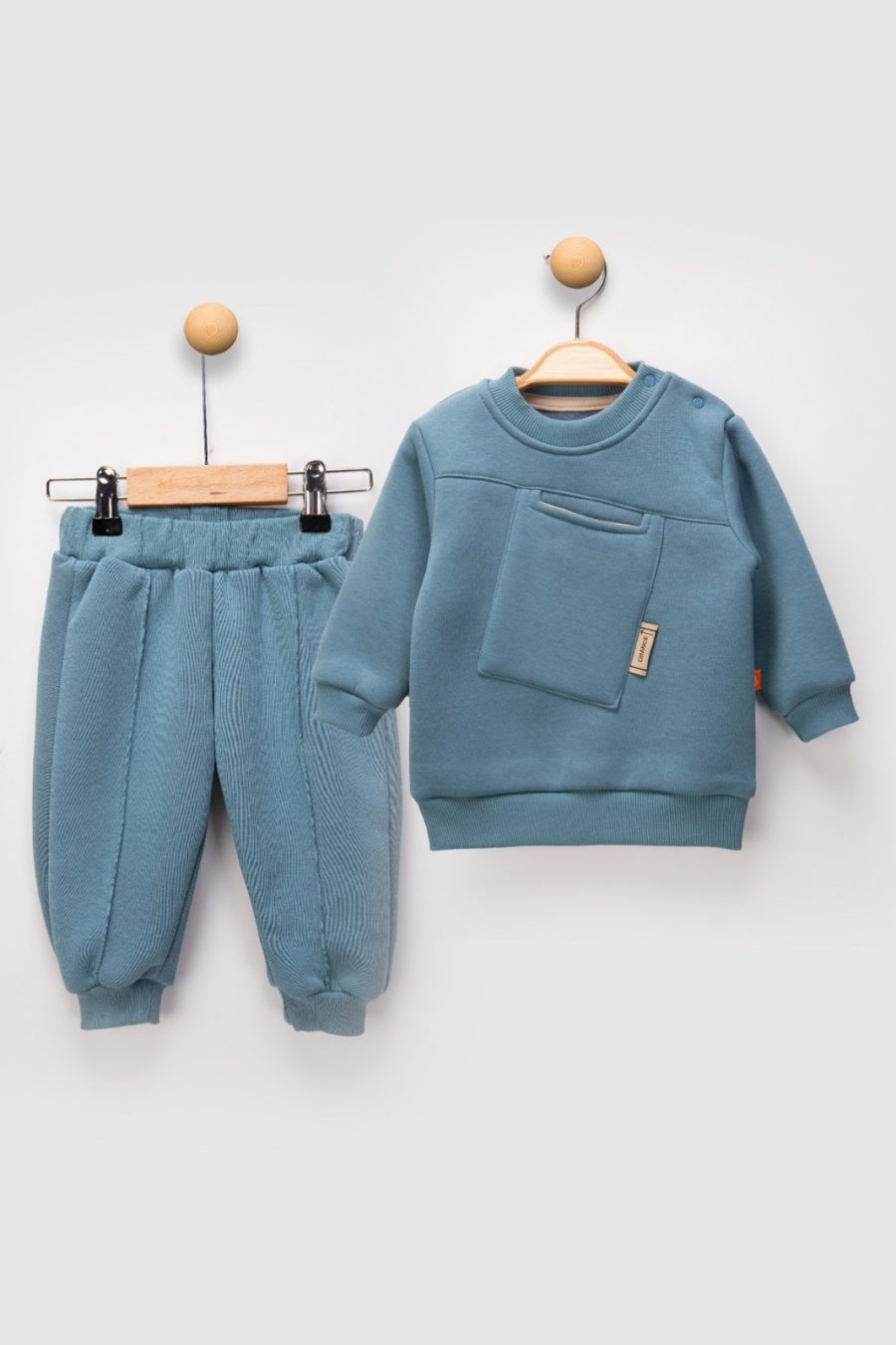 2497 blue Baby Boys Two Piece Centre Pocket Tracksuit (9-24M)