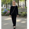 314 black Girls Two Piece Full Diamante Velvet Co-Ord Set with Purse (4-14Y)