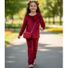 314 red Girls Two Piece Full Diamante Velvet Co-Ord Set with Purse (4-14Y)