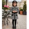 al522 Girls Two Piece Dogtooth Embossed Jacket & Skirt Set with Hat (2-8Y)