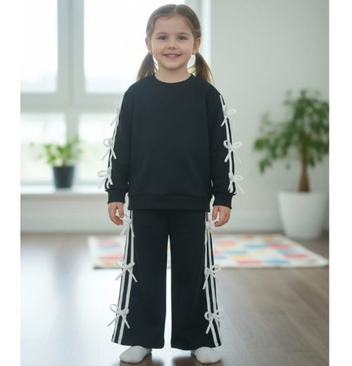 Girls Two Piece Multi Bow Trim Co-Ord Set with Purse (4-14Y)