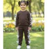 b sleeve brown Girls Two Piece Multi Bow Trim Co-Ord Set with Purse (4-14Y)