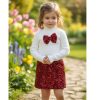 burgandy Girls Sequin Bow Top & Skirt Set (2-12Y)