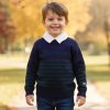champion stripe Boys Knitted Stripe Champion Collar Jumper (3-12Y)