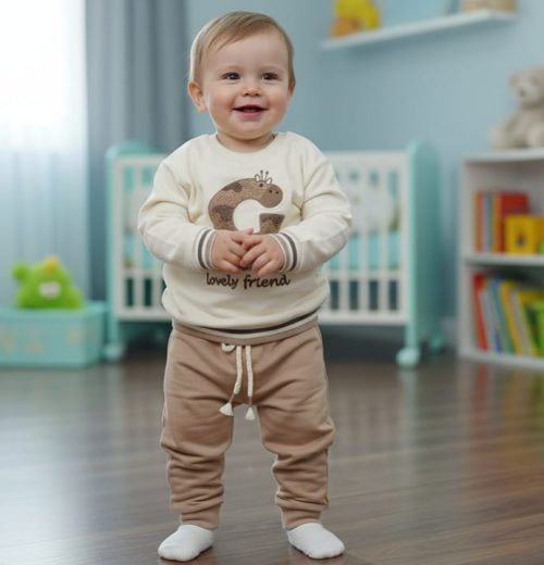 Baby Boys Two Piece Giraffe Tracksuit (6-24M)