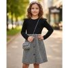 gliter white Girls Full Sleeve Glitter Stitching Woolly Dress with Purse (4-14Y)