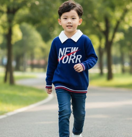 Boys Knitted Collar Jumper  (3-12Y)
