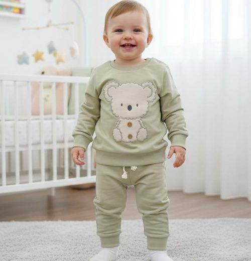 Baby Boys Two Piece Panda Stitching Tracksuit (6-24M)