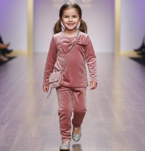 Girls Two Piece Full Diamante Velvet Co-Ord Set with Purse (4-14Y)