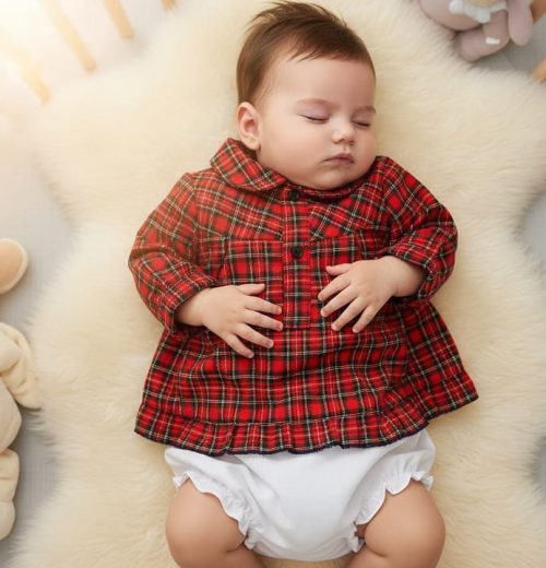 Baby Girls Tartan Dress & Panties Set (0-9M)