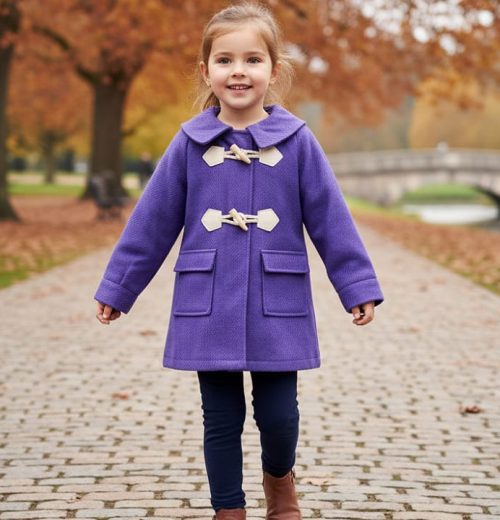 Girls Purple Toggle Coat (2-12Y)