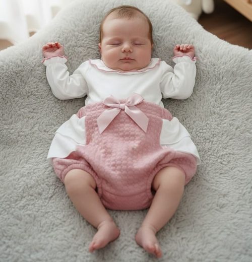 Baby Girls Two Piece Spanish Bow Set (0-6M)