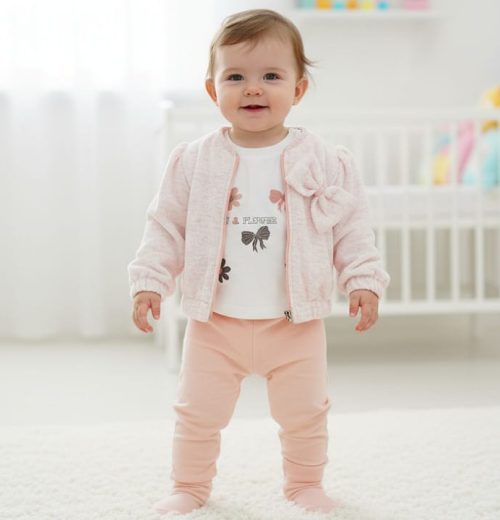 Girls Three Piece Bow Jacket & Bottoms Set (6-24Y)