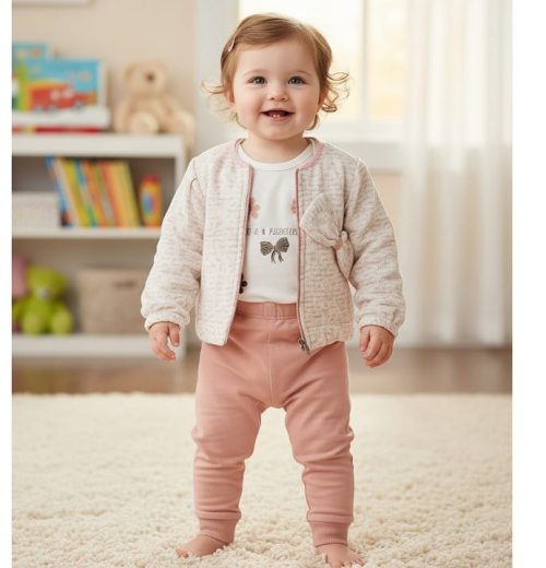 Girls Three Piece Bow Jacket & Bottoms Set (6-24Y)