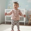4132 fus Baby Girls Frilly Knitted Cardigan & Leopard Print Legging Set with Headband (6-36M)