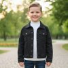 black denim Kids Buttoned Denim Jacket (2-12Y)