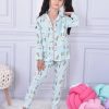 bunny green pyjamas Girls Bunny Print Buttoned Pyjamas (4-12Y)