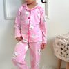 bunny pyjamas Girls Bunny Rainbow Print Buttoned Pyjamas (4-12Y)