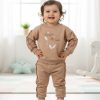 petal camel Baby Girls Petal Flower Frilly Trim Lounge Wear Set (9-24M)