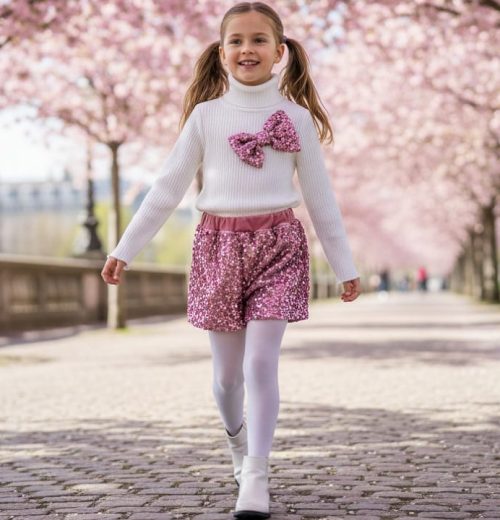 Girls Sequin Bow Top & Shorts Set (2-12Y) (Copy)