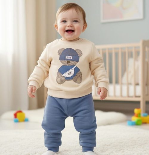 Baby Boys Two Teddy Print Tracksuit (6-24M)