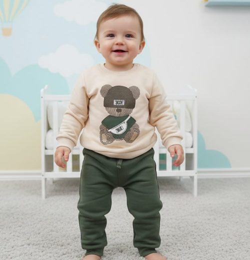 Baby Boys Two Teddy Print Tracksuit (6-24M)