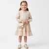 5952 beige Girls Crochet Trim Cotton Spanish Dress with Purse (2-5Y)