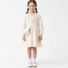 5952 cream Girls Crochet Trim Cotton Spanish Dress with Purse (2-5Y)