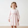 5959 pink Girls Crochet Patchwork Chiffon Dress with Purse (2-5Y)