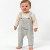 7021 green Baby Boys Two Piece "LITTLE EXPLORER" Embroidered Dungarees Set (9-24M)
