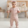 7090 pink Baby Girls Spanish Floral All in One With Headband (3-9M)