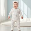 7090 white Baby Girls Spanish Floral All in One With Headband (3-9M)