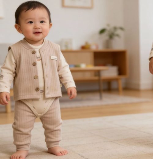 Baby Boys Three Panda Print Waistcoat Outfit  (9-18M)