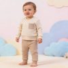 7150 beige Baby Boys Two Piece Pocket Outfit (9-24M)