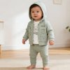 7155 green Baby Boys Three Piece Embroidered Teddy Bear Outfit (9-24M)