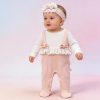 7157 Baby Girls Spanish Frilly Bow All in One With Headband (3-12M)