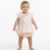 al3 Baby Girls Two Piece Anglaise Collar Bow Dress & Panties Set (9-24M)